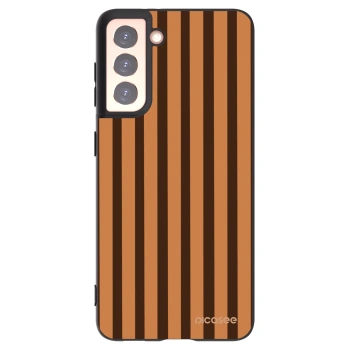 Picasee silikonový černý obal pro Samsung Galaxy S21 5G G991B - Caramel lines