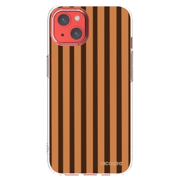 Picasee silikonový průhledný obal pro Apple iPhone 13 - Caramel lines