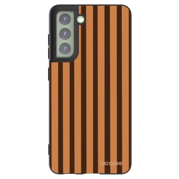 Picasee silikonový černý obal pro Samsung Galaxy S21 FE 5G - Caramel lines