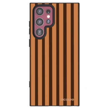 Picasee silikonový černý obal pro Samsung Galaxy S22 Ultra 5G - Caramel lines