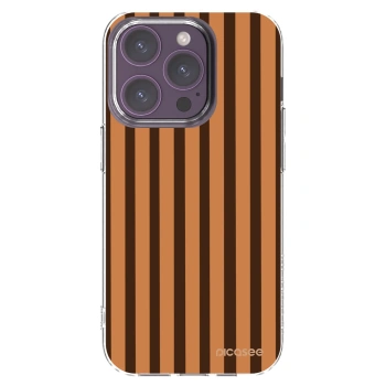 Picasee silikonový průhledný obal pro Apple iPhone 14 Pro - Caramel lines