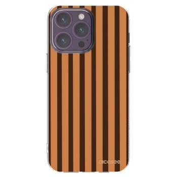 Picasee silikonový průhledný obal pro Apple iPhone 14 Pro Max - Caramel lines