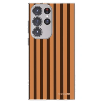 Picasee silikonový průhledný obal pro Samsung Galaxy S23 Ultra 5G - Caramel lines