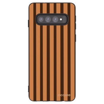 Picasee silikonový černý obal pro Samsung Galaxy S10 G973 - Caramel lines