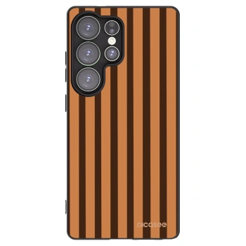 Picasee silikonový černý obal pro Samsung Galaxy S25 Ultra 5G - Caramel lines