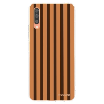 Picasee silikonový průhledný obal pro Samsung Galaxy A70 A705F - Caramel lines