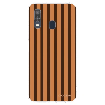Picasee silikonový průhledný obal pro Samsung Galaxy A40 A405F - Caramel lines