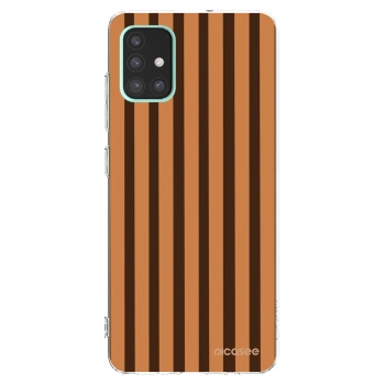 Picasee silikonový průhledný obal pro Samsung Galaxy A51 A515F - Caramel lines