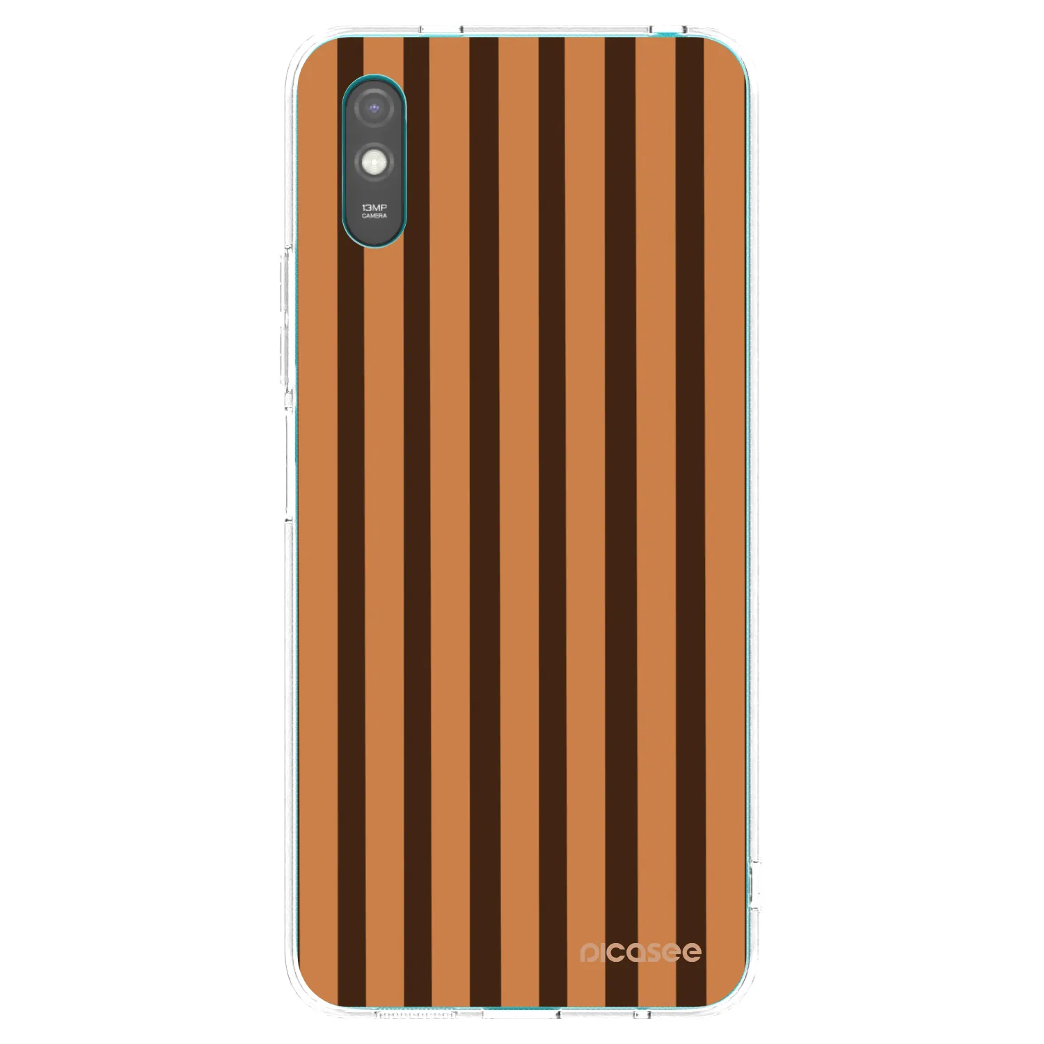 Picasee silikonový průhledný obal pro Xiaomi Redmi 9A - Caramel lines