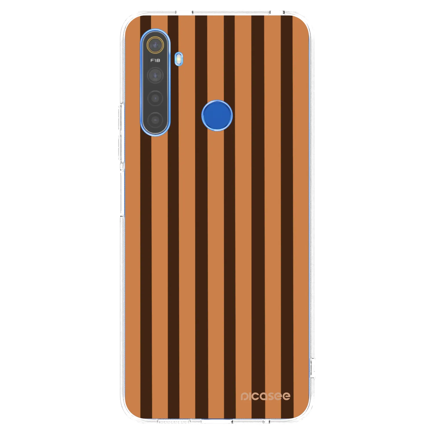 Picasee silikonový průhledný obal pro Realme 5 - Caramel lines
