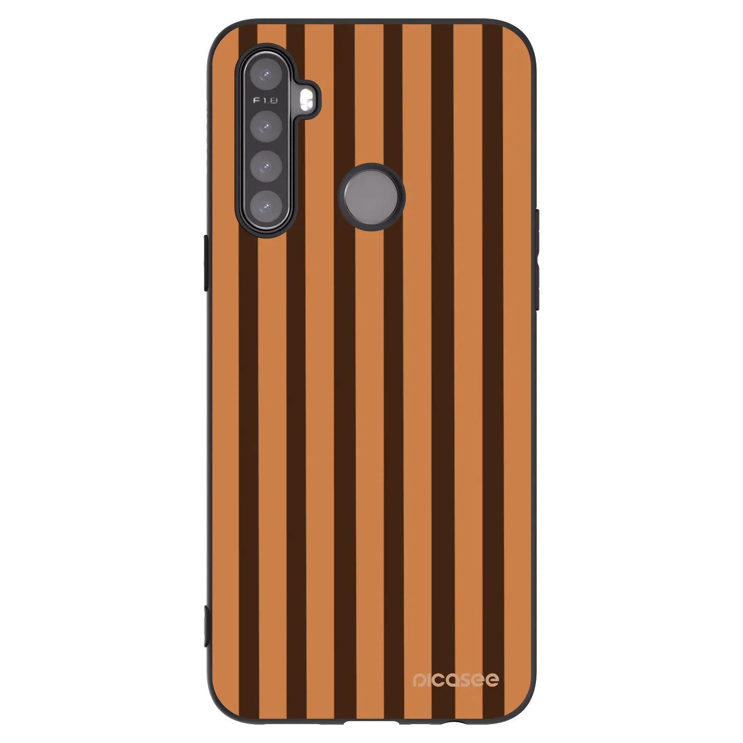 Picasee silikonový černý obal pro Realme 5 - Caramel lines