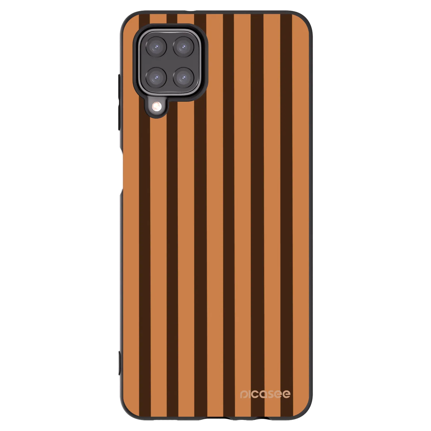 Picasee silikonový černý obal pro Samsung Galaxy A12 A125F - Caramel lines