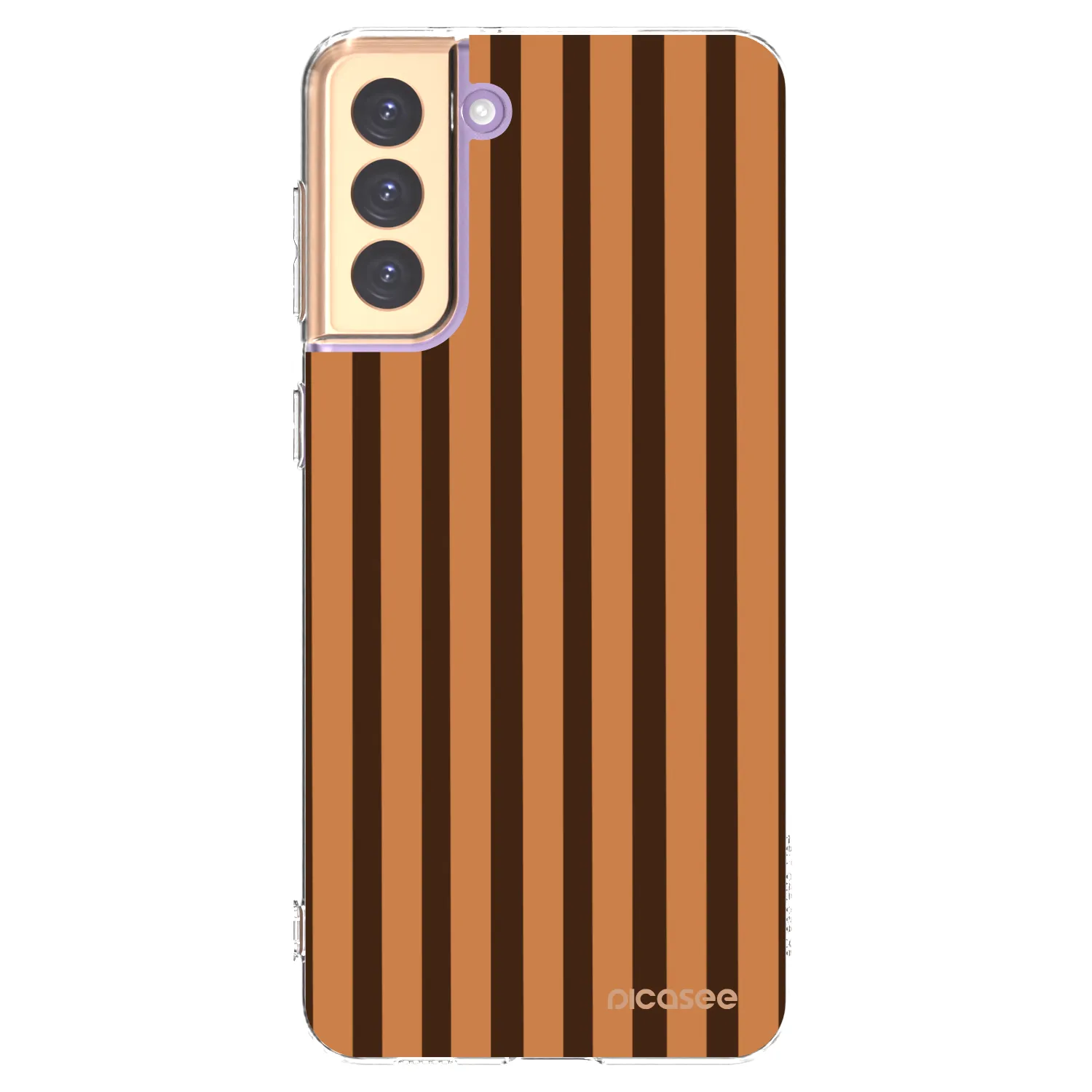 Picasee silikonový průhledný obal pro Samsung Galaxy S21+ 5G G996F - Caramel lines