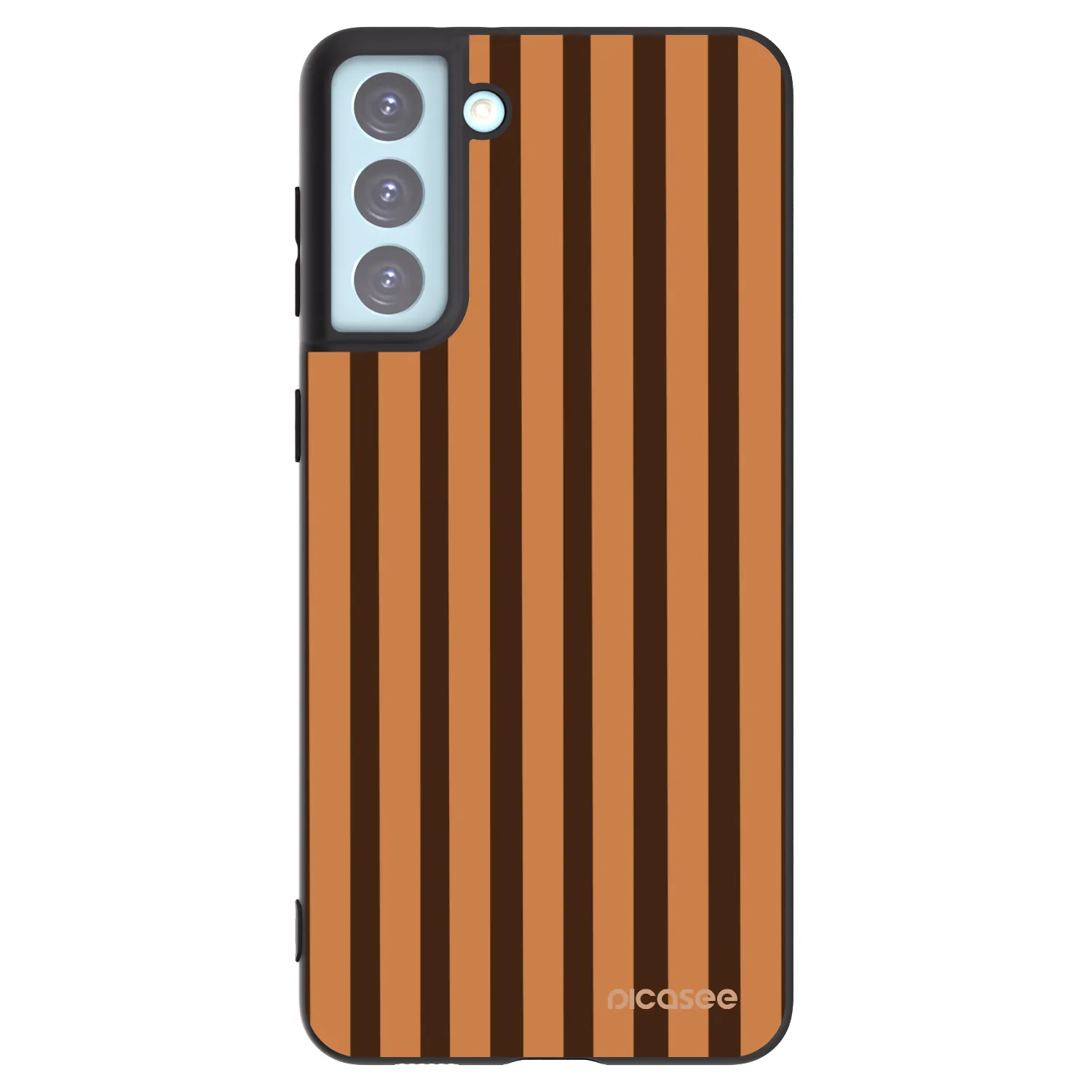 Picasee silikonový černý obal pro Samsung Galaxy S21+ 5G G996F - Caramel lines