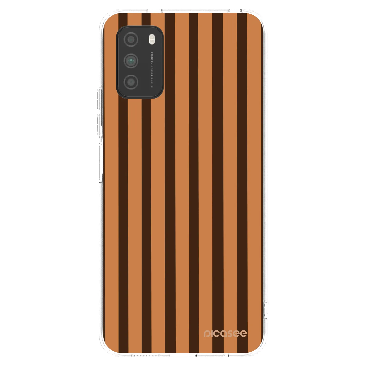 Picasee silikonový průhledný obal pro Xiaomi Poco M3 - Caramel lines