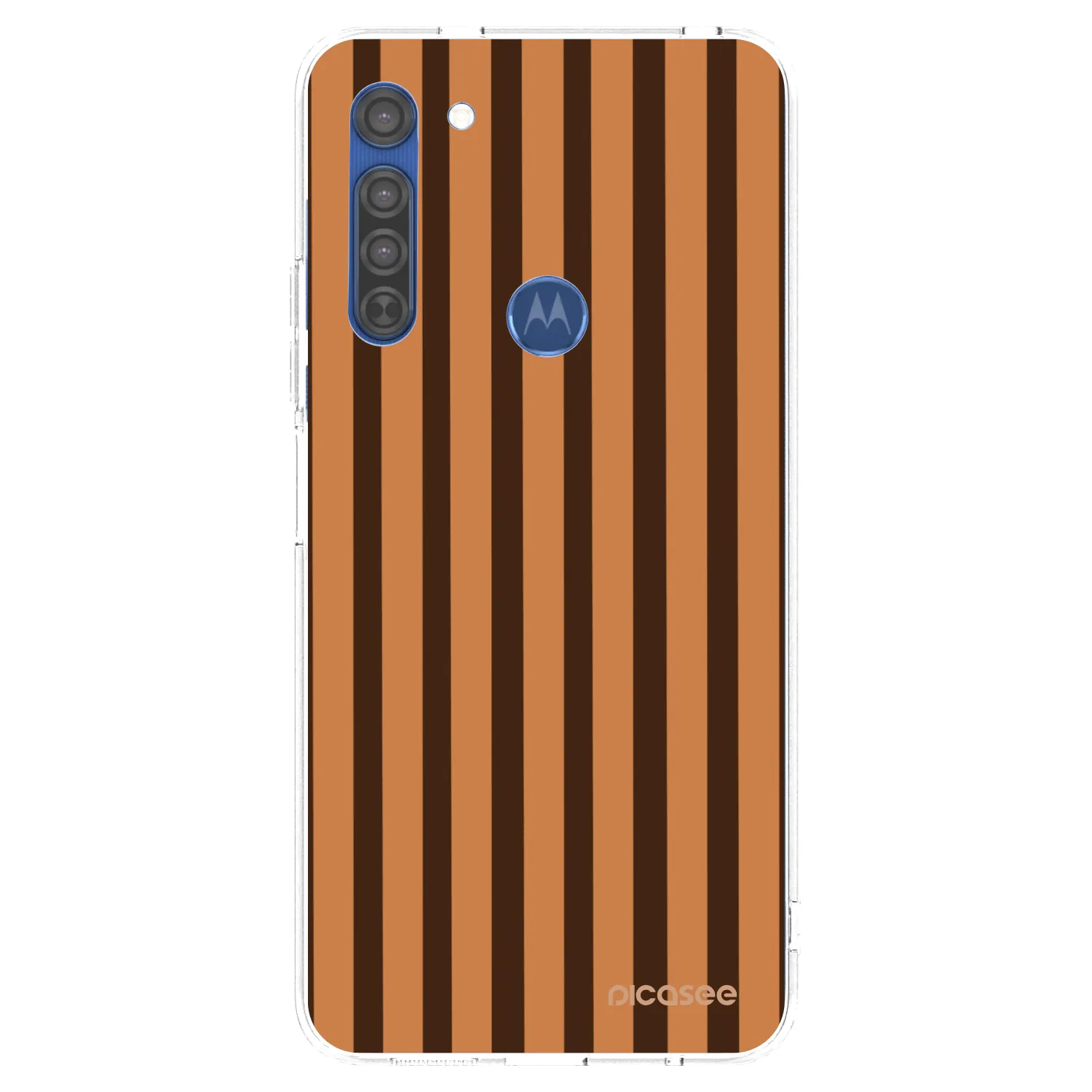 Picasee silikonový průhledný obal pro Motorola Moto G8 - Caramel lines