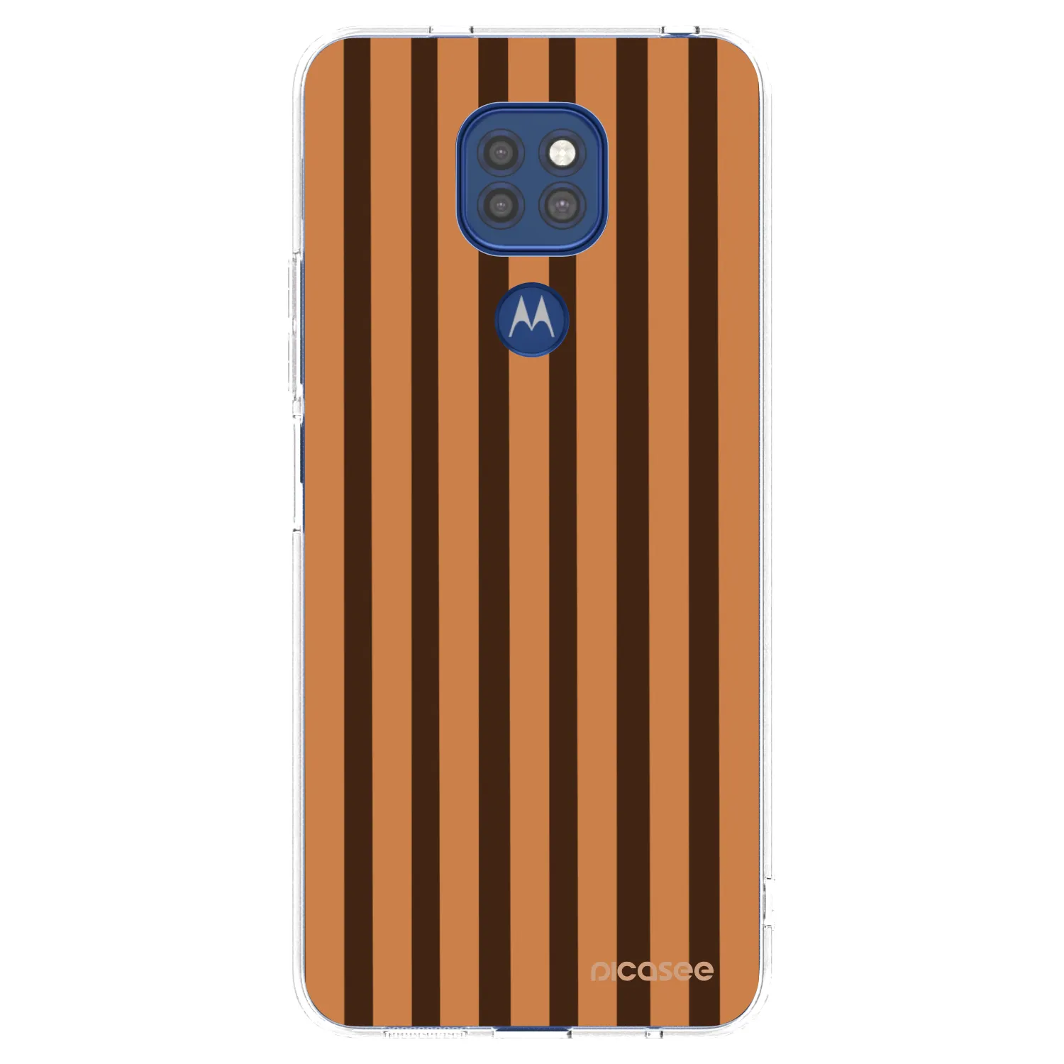 Picasee silikonový průhledný obal pro Motorola Moto G9 Play - Caramel lines