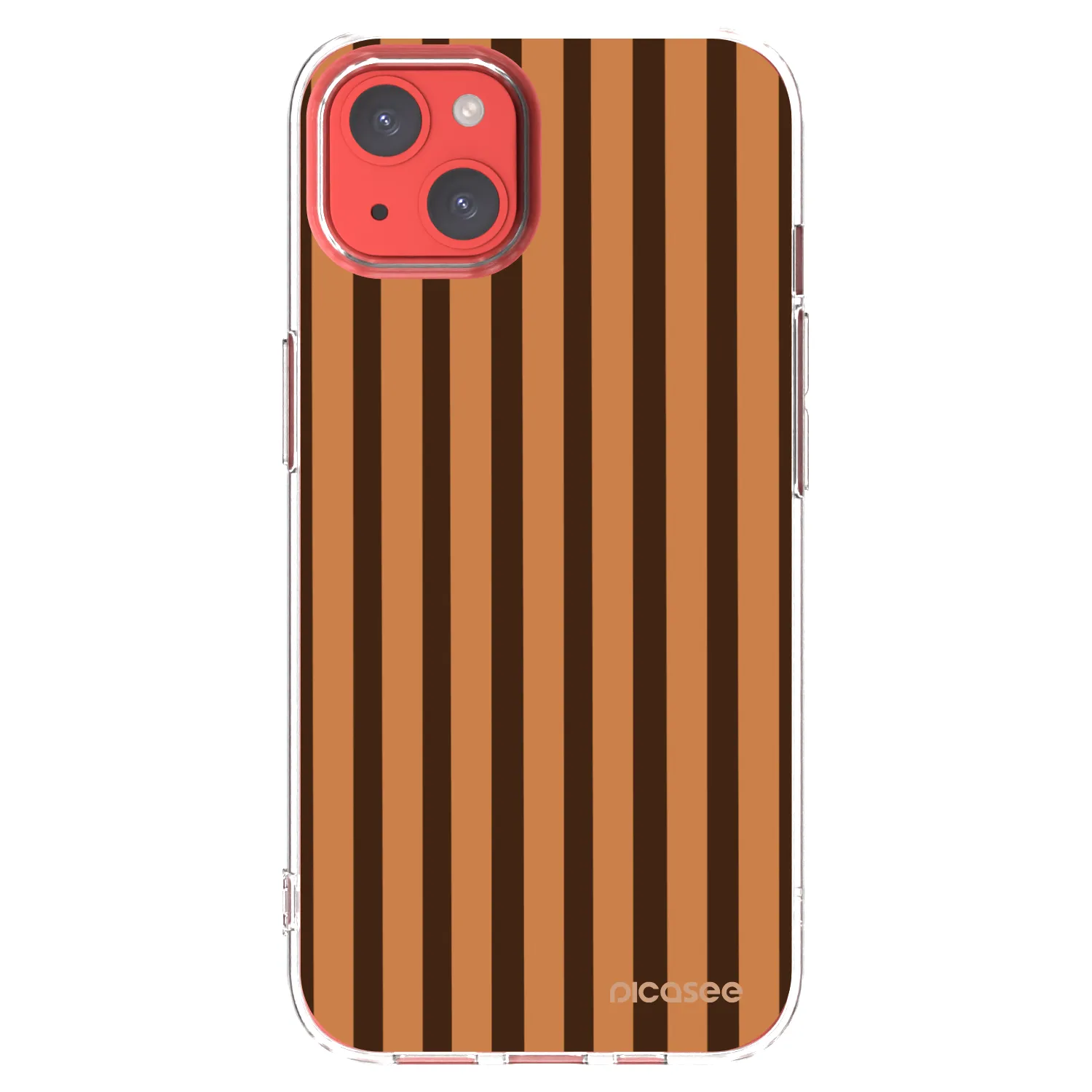 Picasee silikonový průhledný obal pro Apple iPhone 13 - Caramel lines