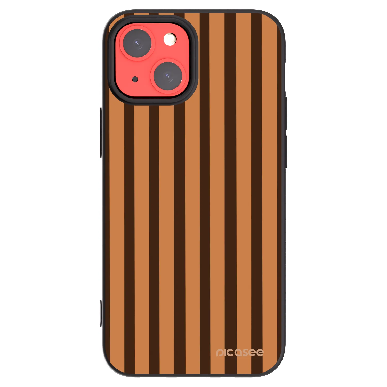 Picasee silikonový černý obal pro Apple iPhone 13 mini - Caramel lines