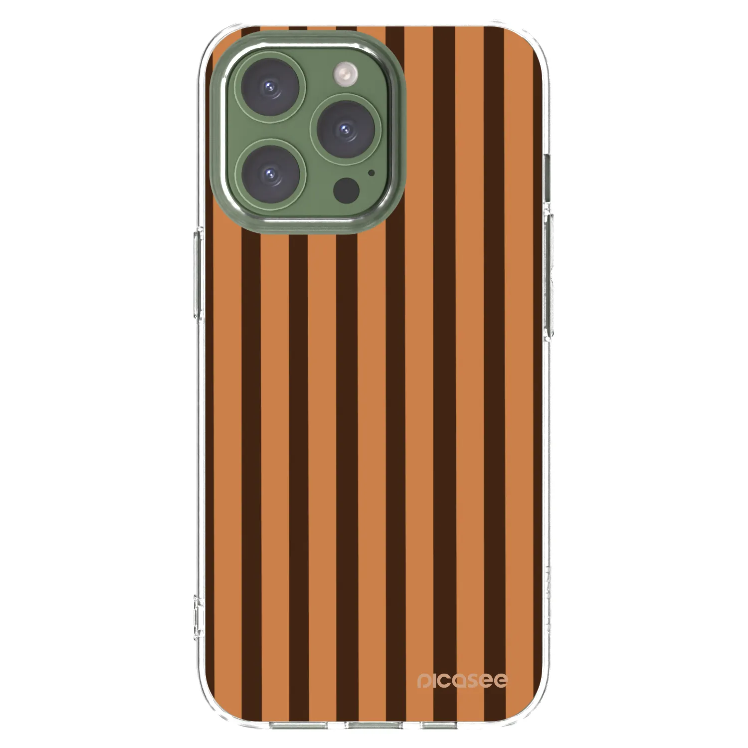 Picasee silikonový průhledný obal pro Apple iPhone 13 Pro - Caramel lines