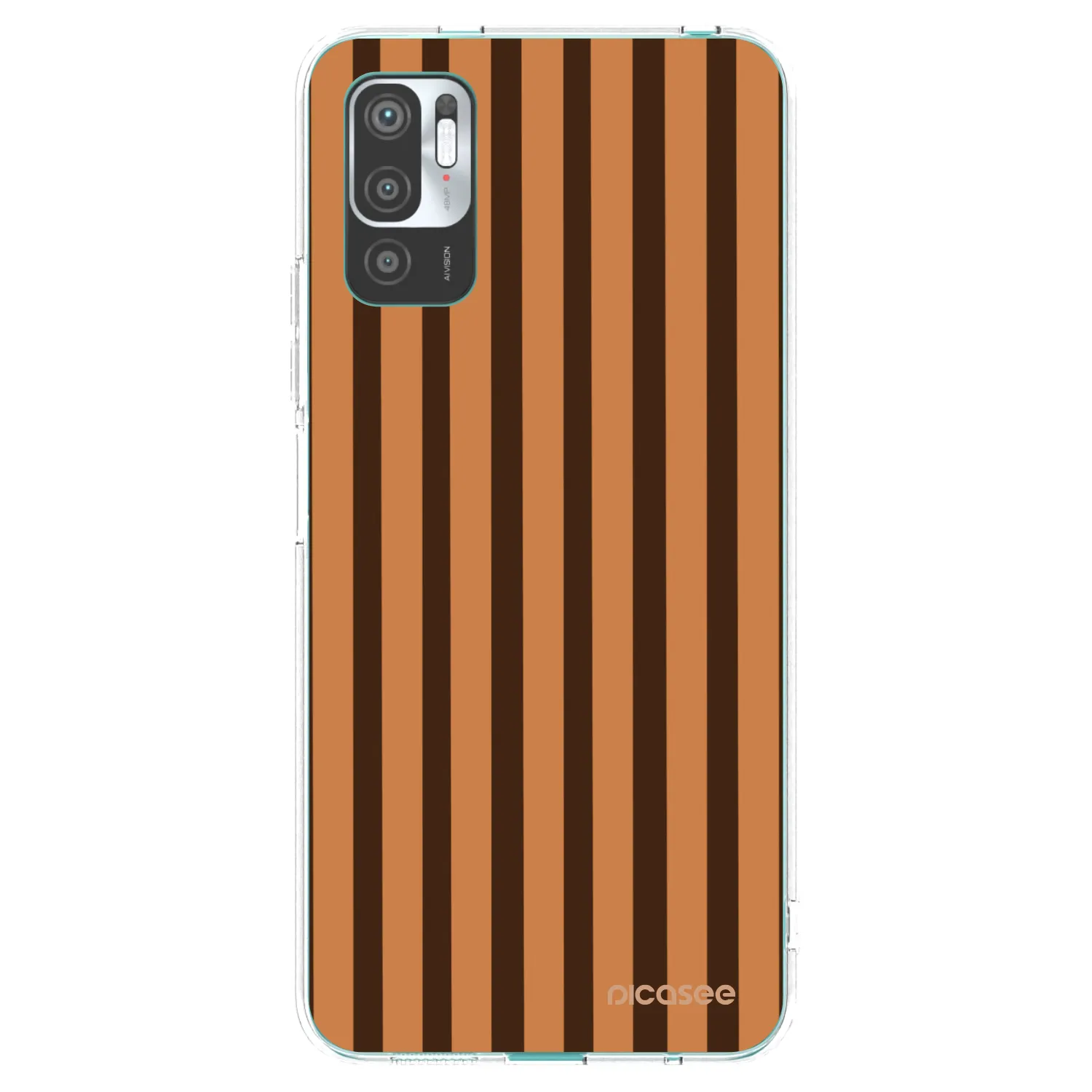 Picasee silikonový průhledný obal pro Xiaomi Redmi Note 10 5G - Caramel lines