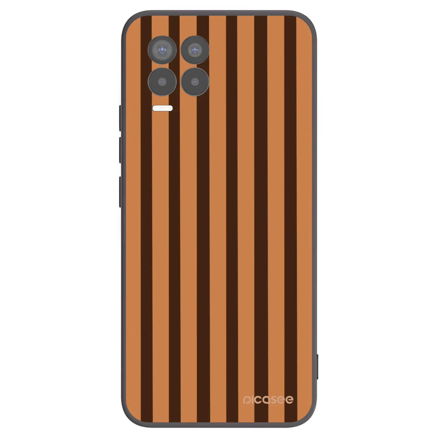 Picasee silikonový černý obal pro Realme 8 4G - Caramel lines
