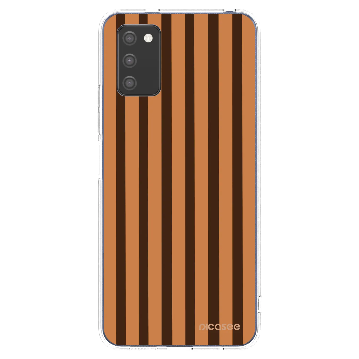 Picasee silikonový průhledný obal pro Samsung Galaxy A03s A037G - Caramel lines