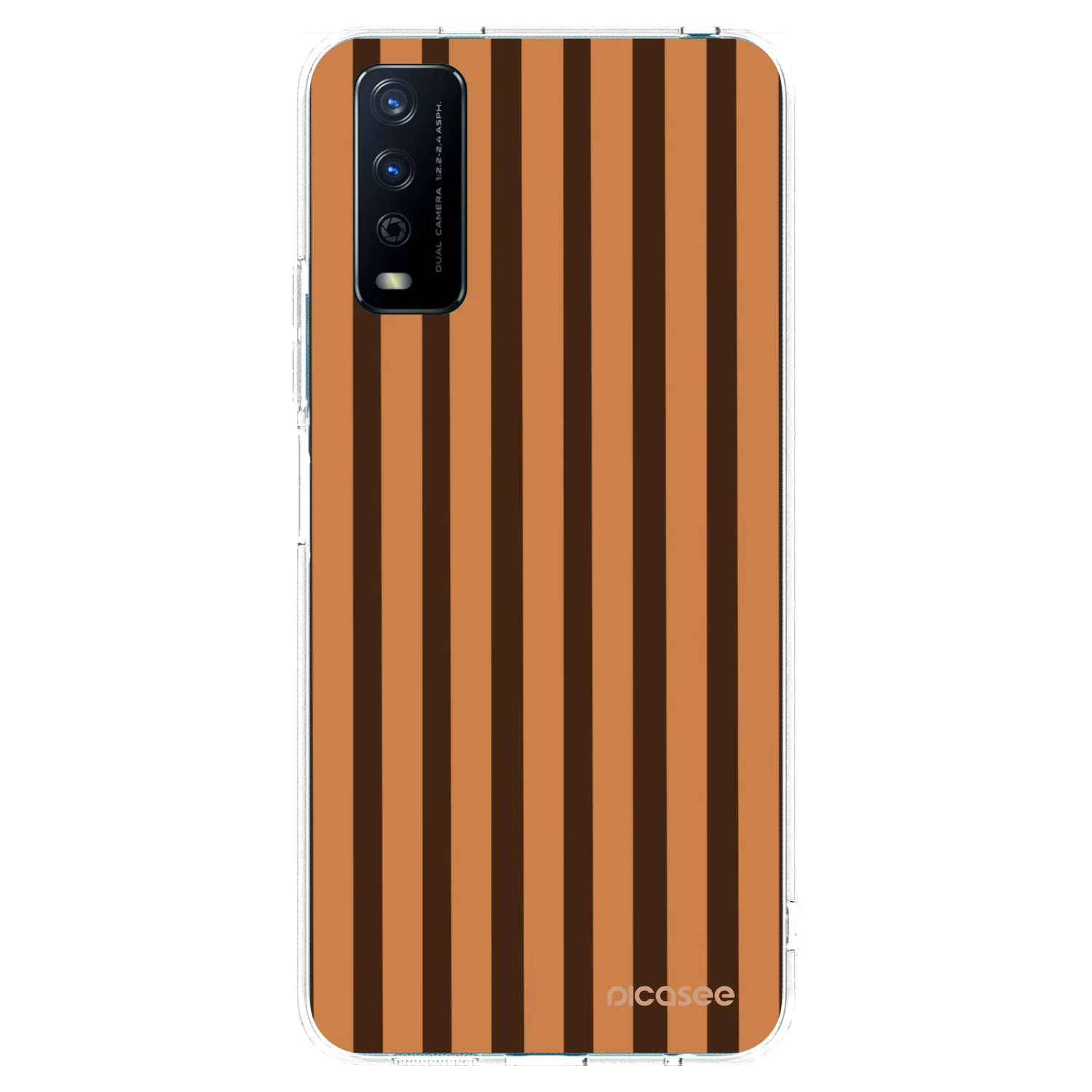 Picasee silikonový průhledný obal pro Vivo Y11s - Caramel lines