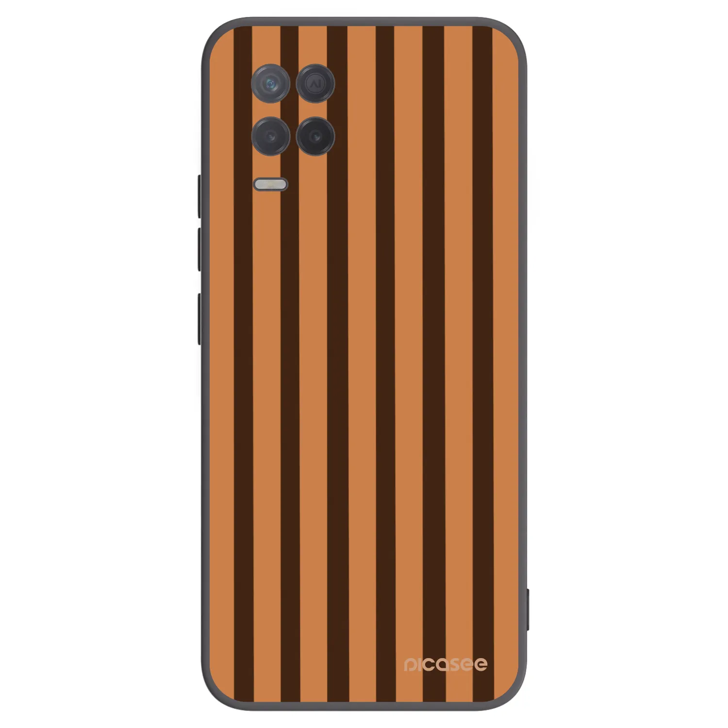 Picasee silikonový černý obal pro Realme 8 5G - Caramel lines