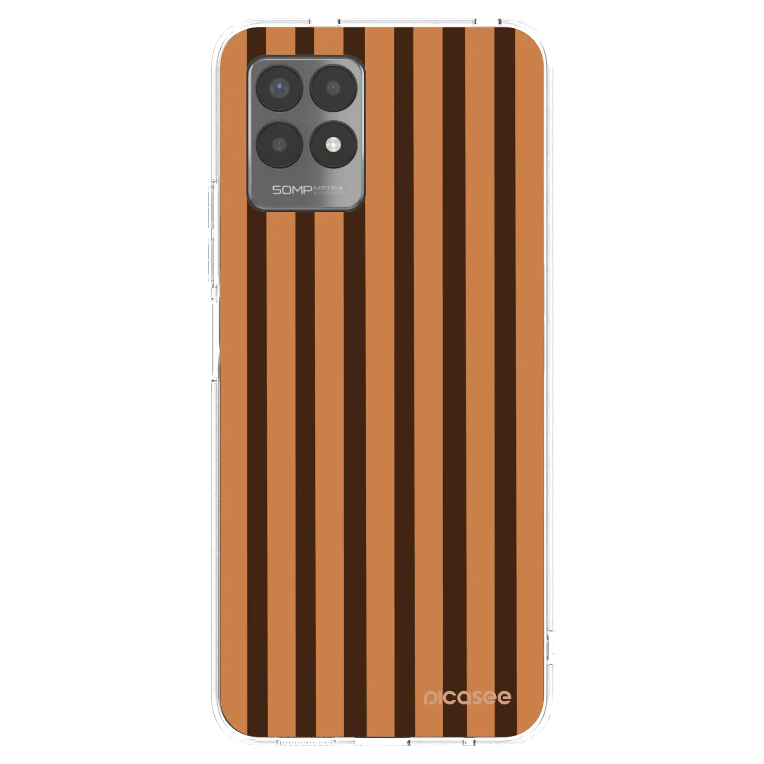 Picasee silikonový průhledný obal pro Realme 8i - Caramel lines