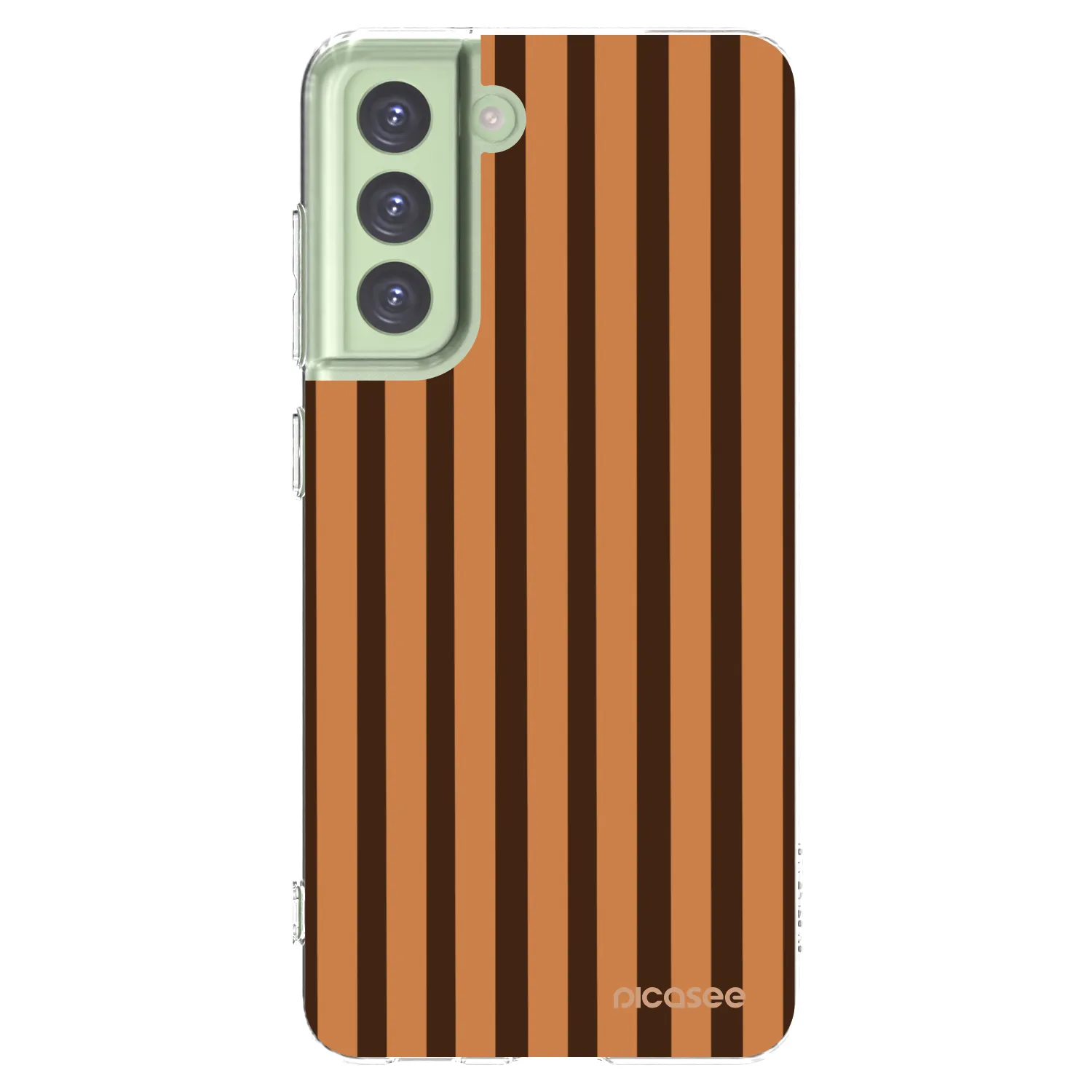 Picasee silikonový průhledný obal pro Samsung Galaxy S21 FE 5G - Caramel lines