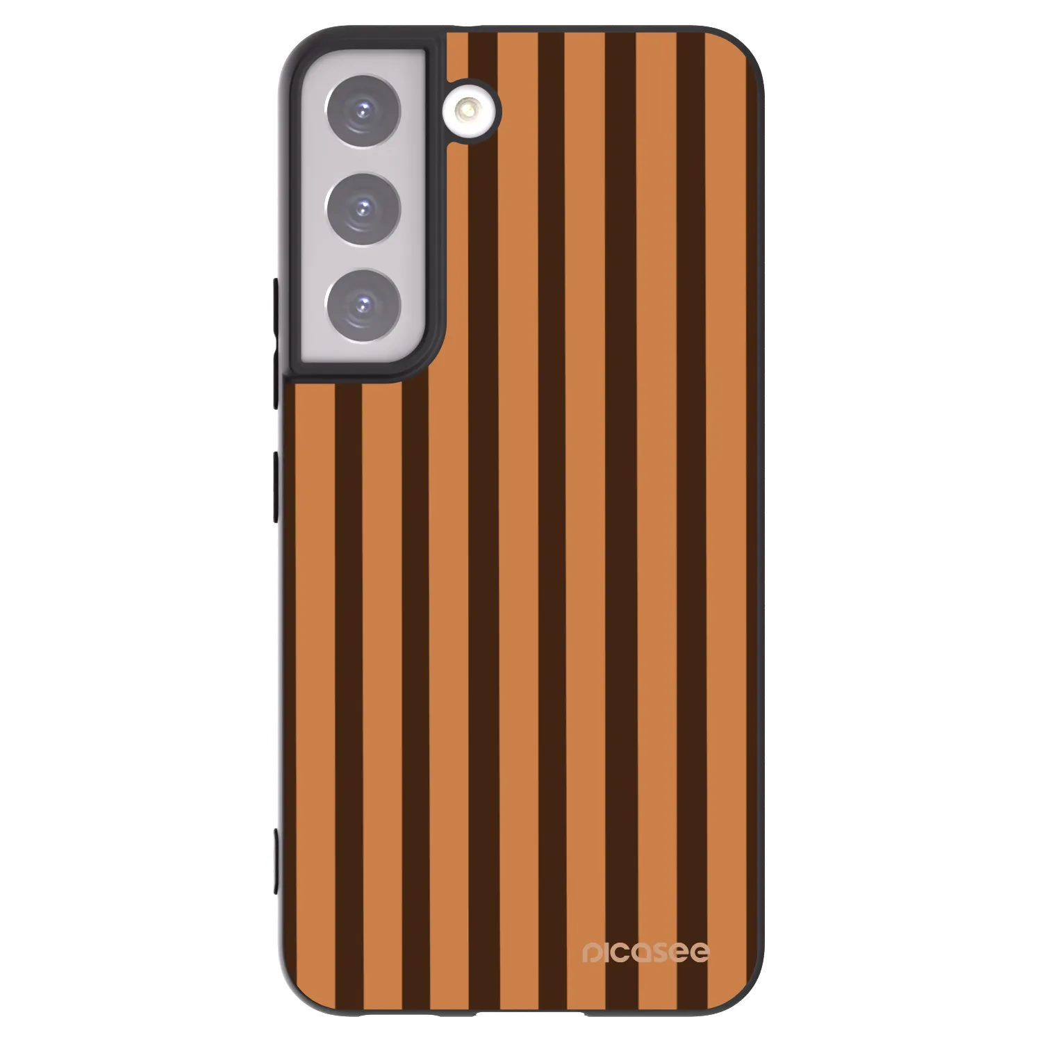 Picasee silikonový černý obal pro Samsung Galaxy S22 5G - Caramel lines