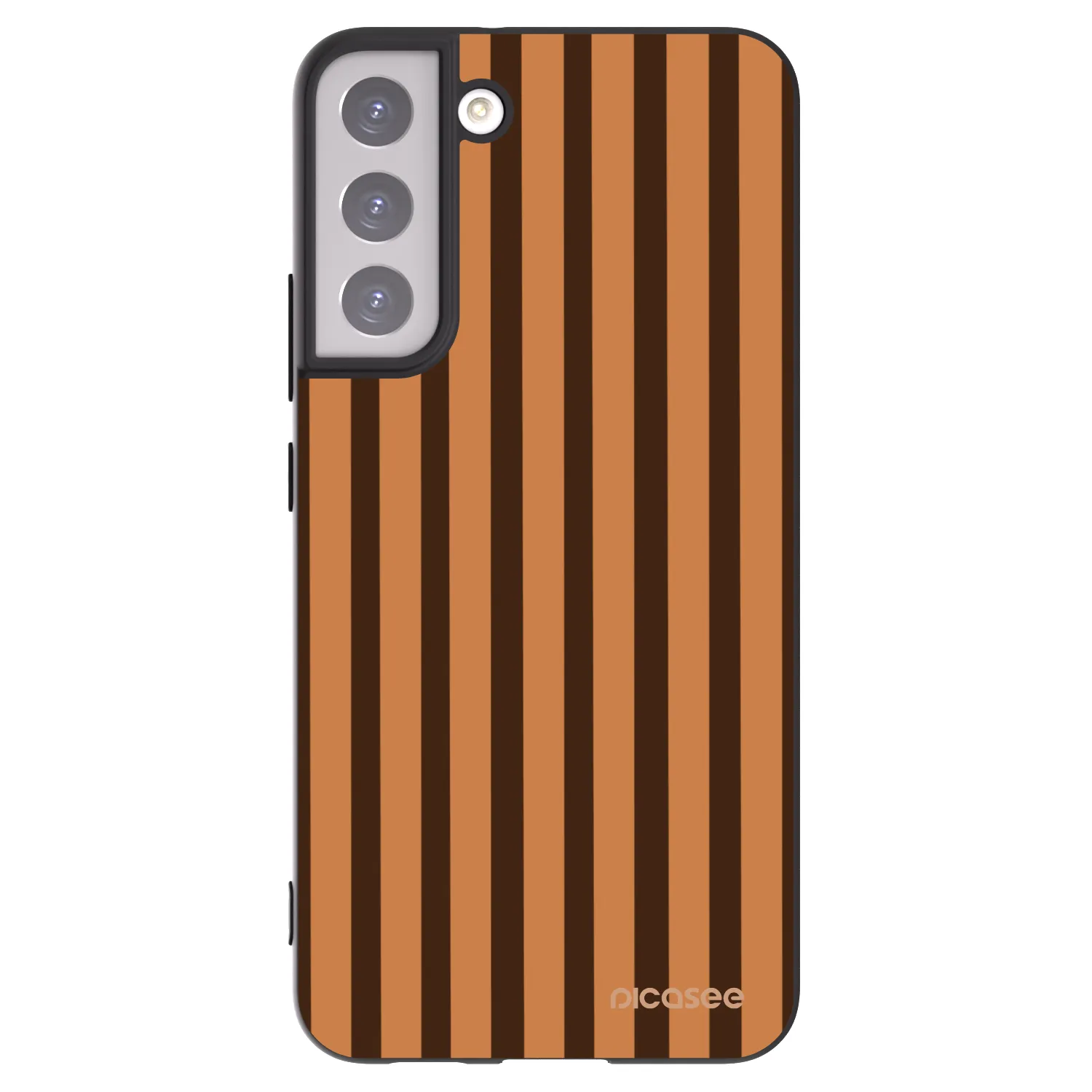 Picasee silikonový černý obal pro Samsung Galaxy S22+ 5G - Caramel lines
