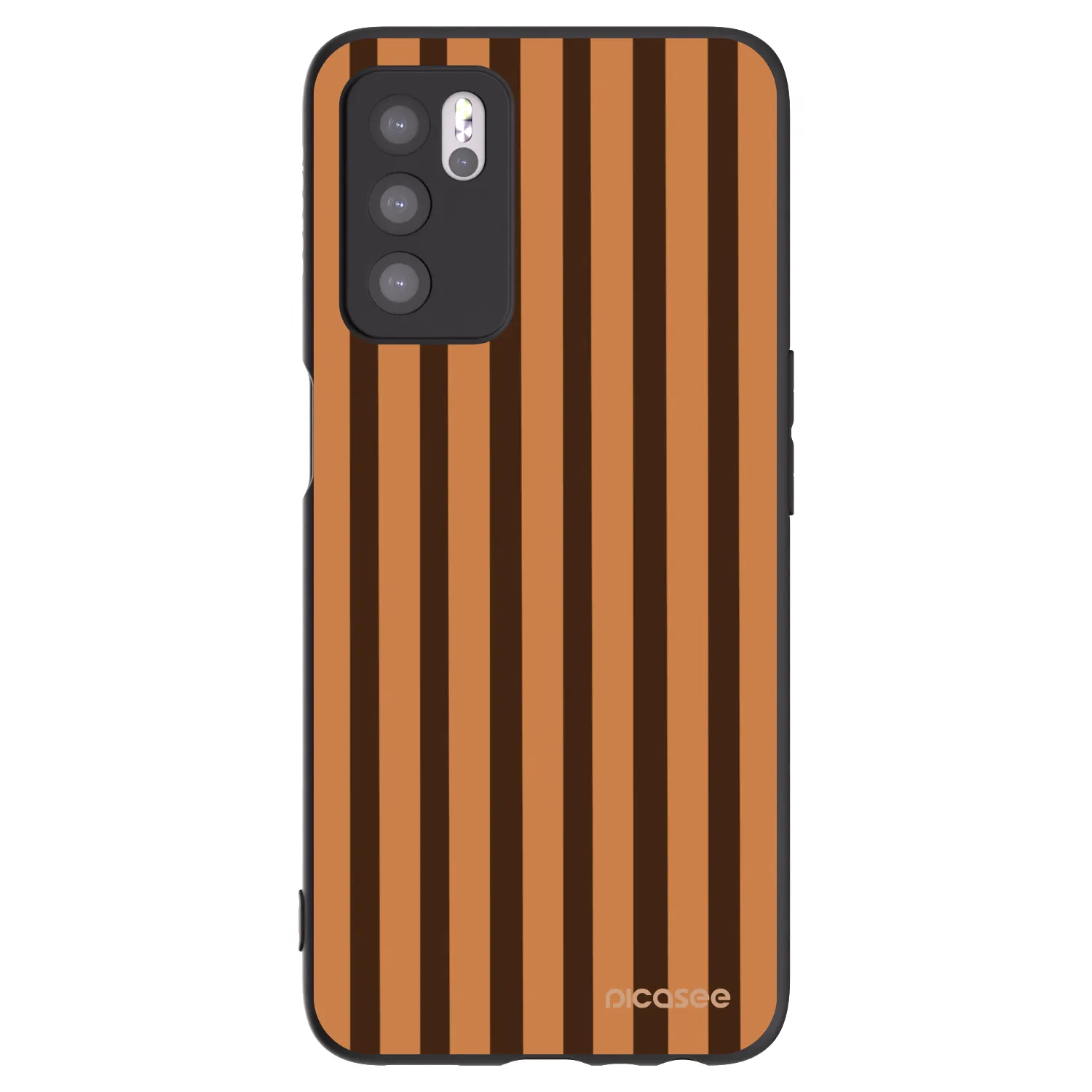 Picasee silikonový černý obal pro OPPO A16s - Caramel lines