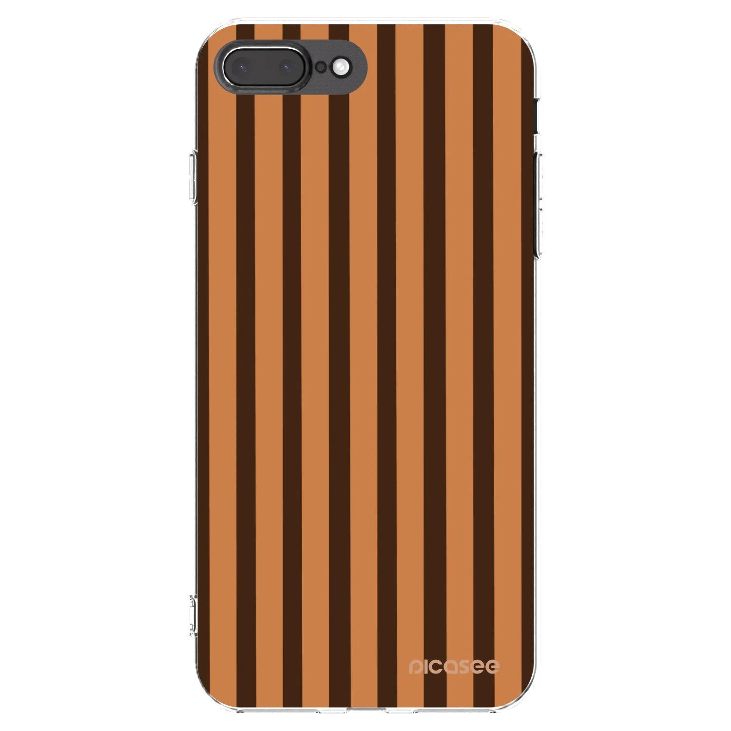Picasee silikonový průhledný obal pro Apple iPhone 8 Plus - Caramel lines