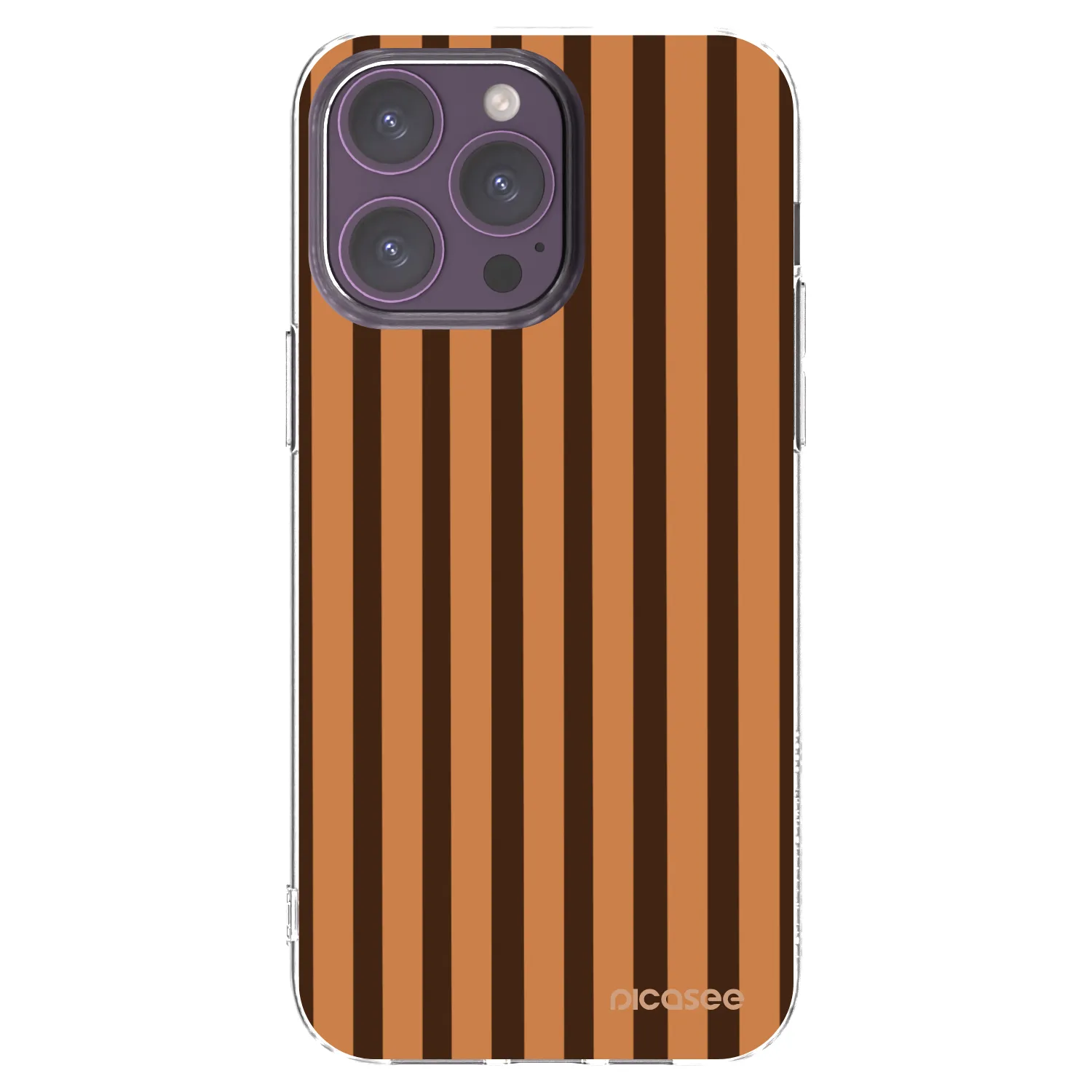 Picasee silikonový průhledný obal pro Apple iPhone 14 Pro Max - Caramel lines