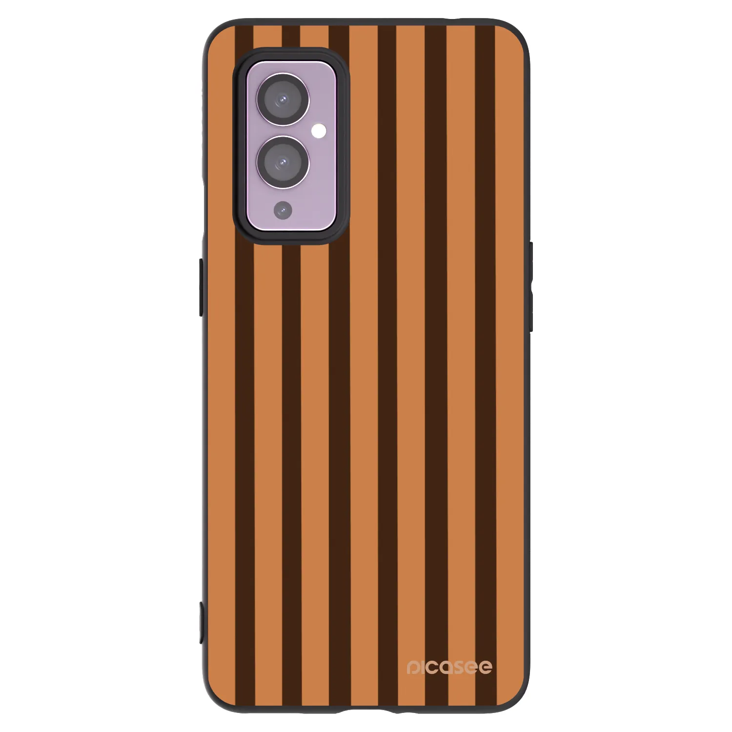 Picasee silikonový černý obal pro OnePlus 9 - Caramel lines