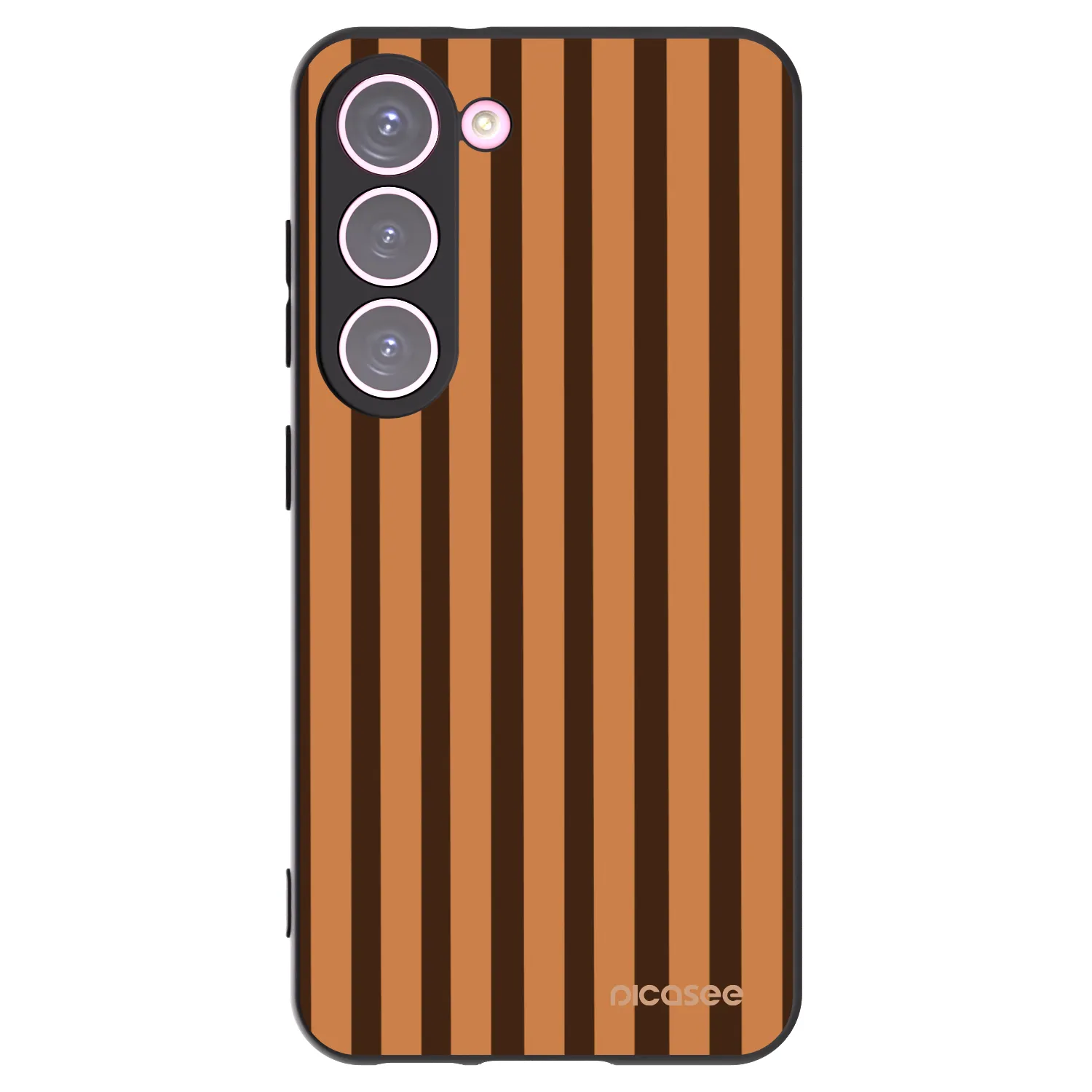 Picasee silikonový černý obal pro Samsung Galaxy S23 5G - Caramel lines