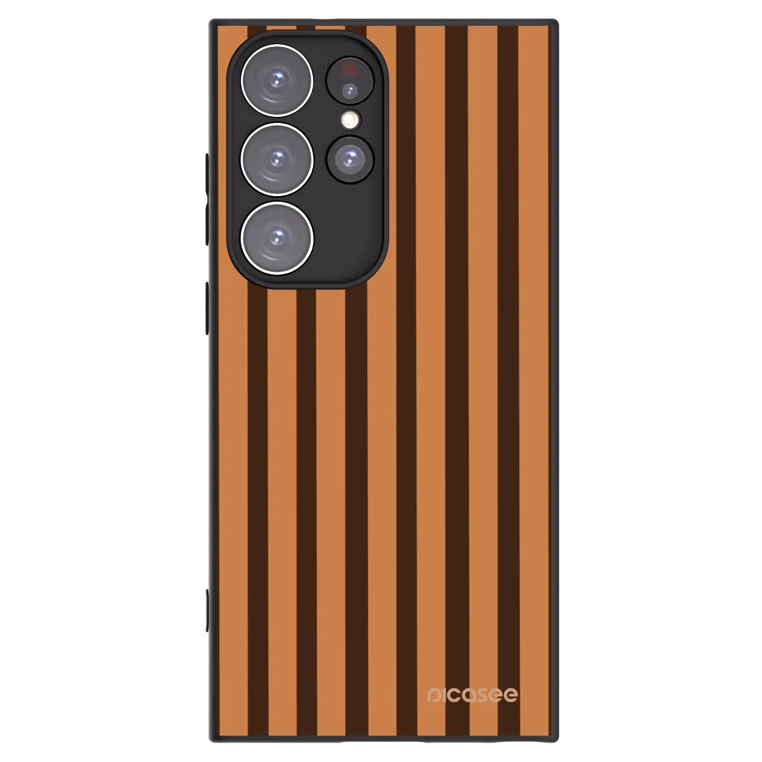 Picasee silikonový černý obal pro Samsung Galaxy S23 Ultra 5G - Caramel lines