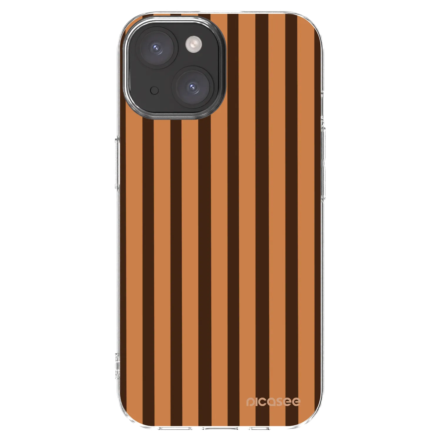 Picasee silikonový průhledný obal pro Apple iPhone 15 - Caramel lines