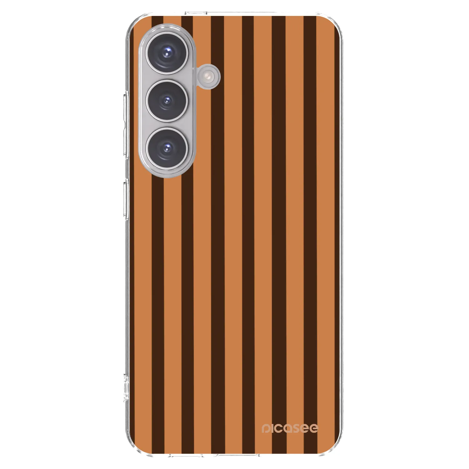 Picasee silikonový průhledný obal pro Samsung Galaxy S24 S921B 5G - Caramel lines