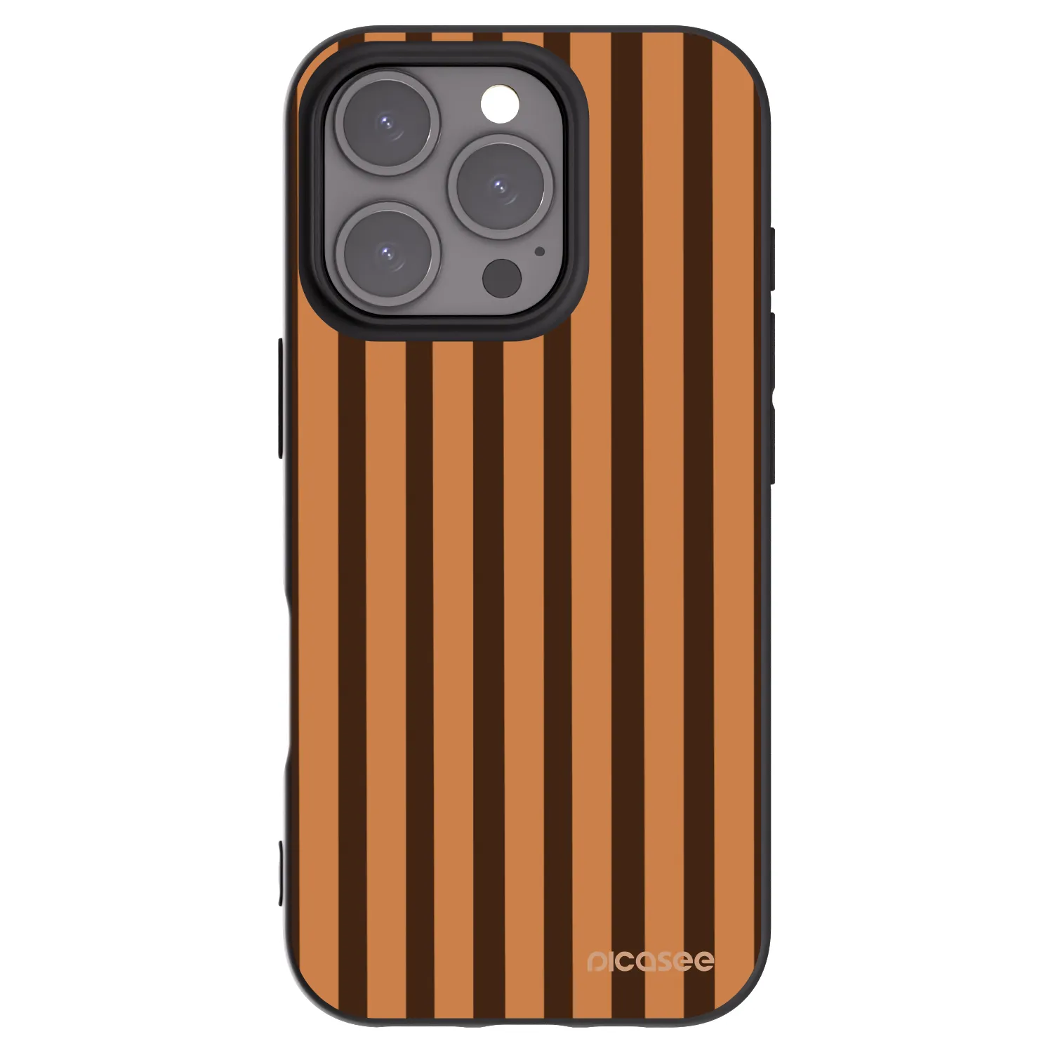 Picasee silikonový černý obal pro Apple iPhone 16 Pro - Caramel lines