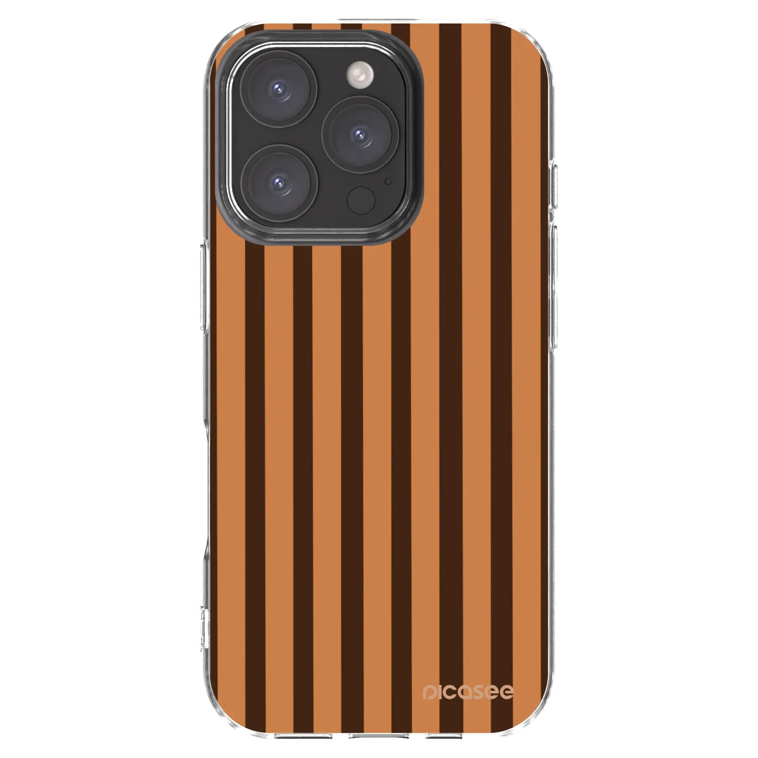 Picasee silikonový průhledný obal pro Apple iPhone 16 Pro - Caramel lines