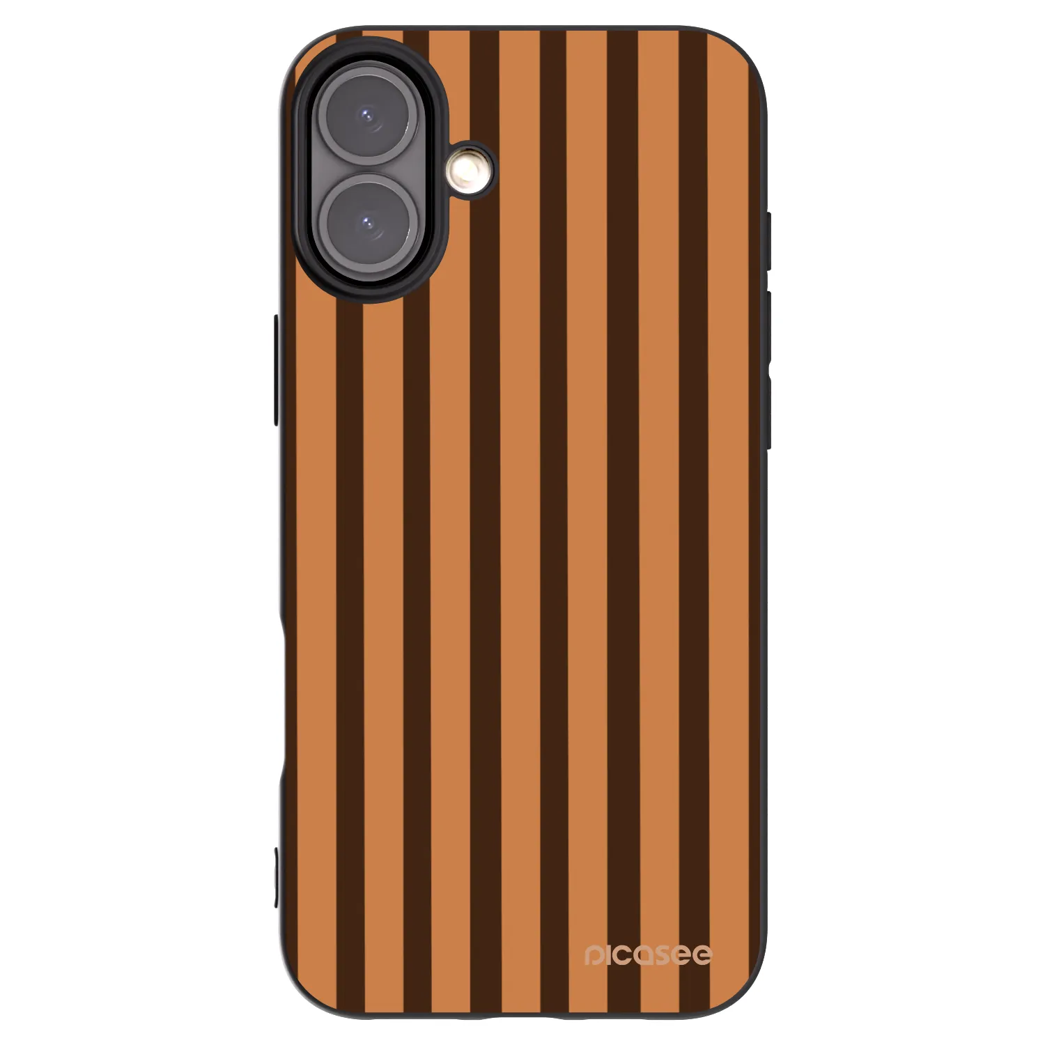 Picasee silikonový černý obal pro Apple iPhone 16 Plus - Caramel lines