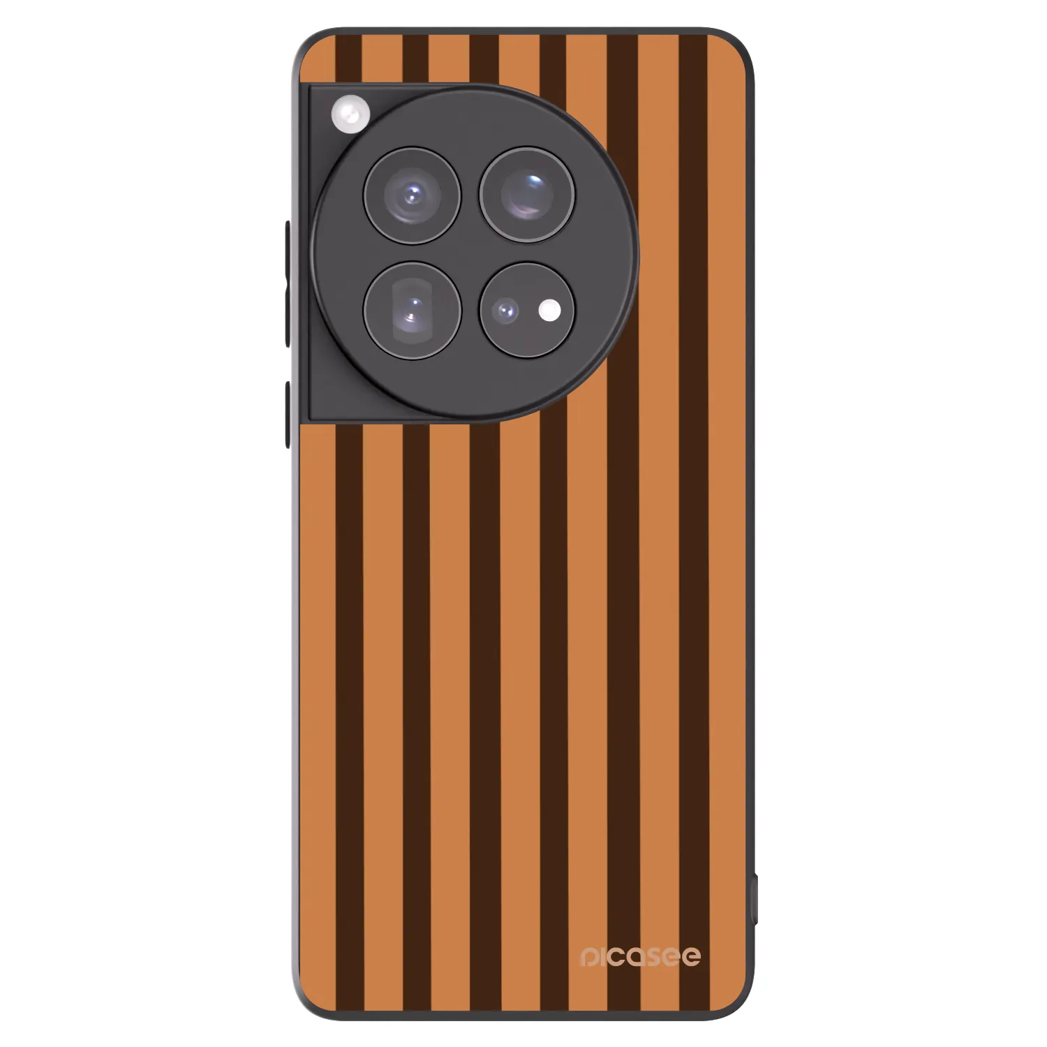 Picasee silikonový černý obal pro OnePlus 12 5G - Caramel lines