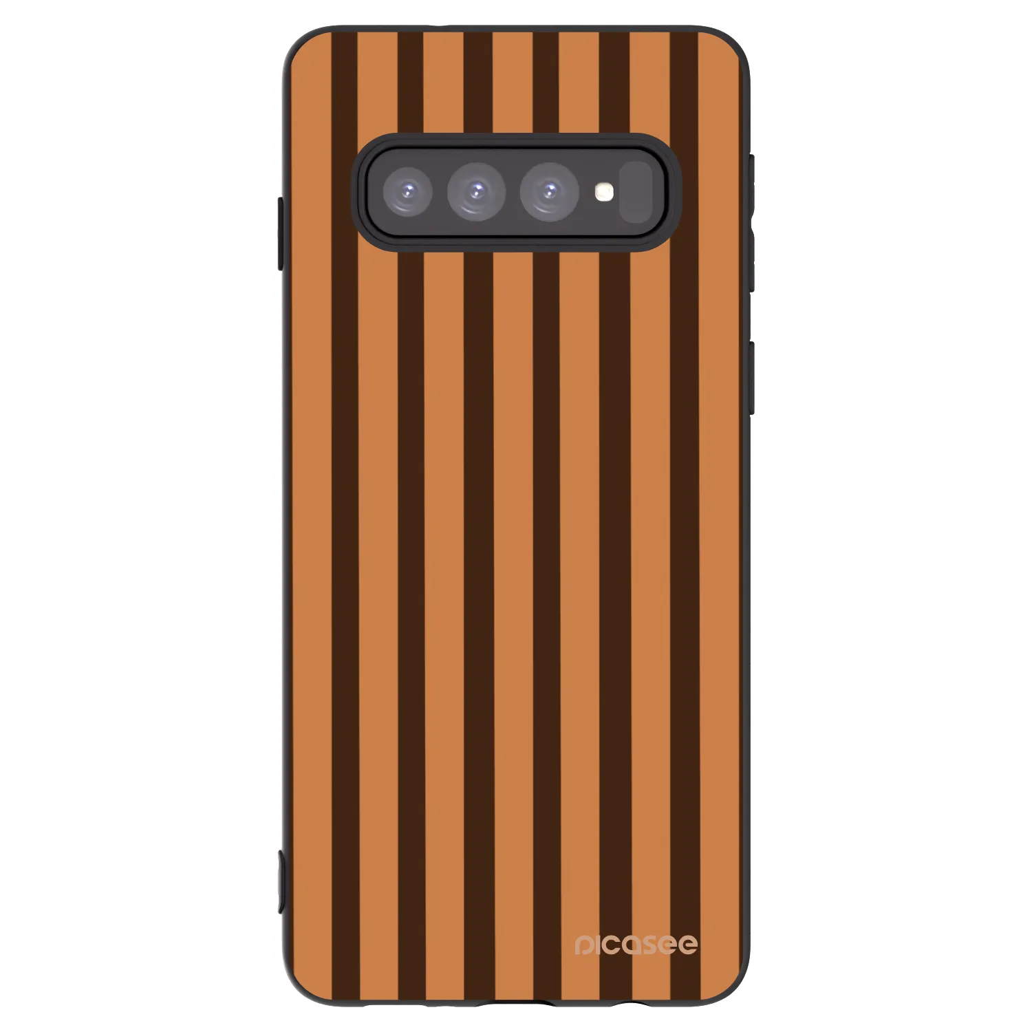 Picasee silikonový černý obal pro Samsung Galaxy S10 G973 - Caramel lines