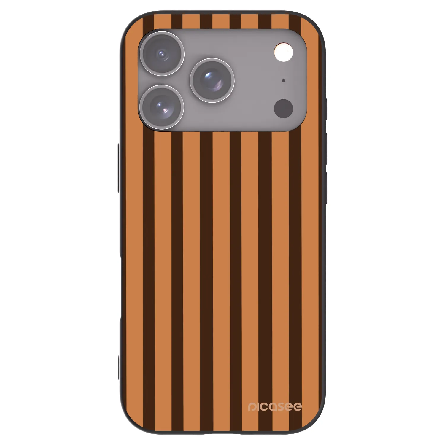Picasee silikonový černý obal pro Apple iPhone 17 Pro - Caramel lines