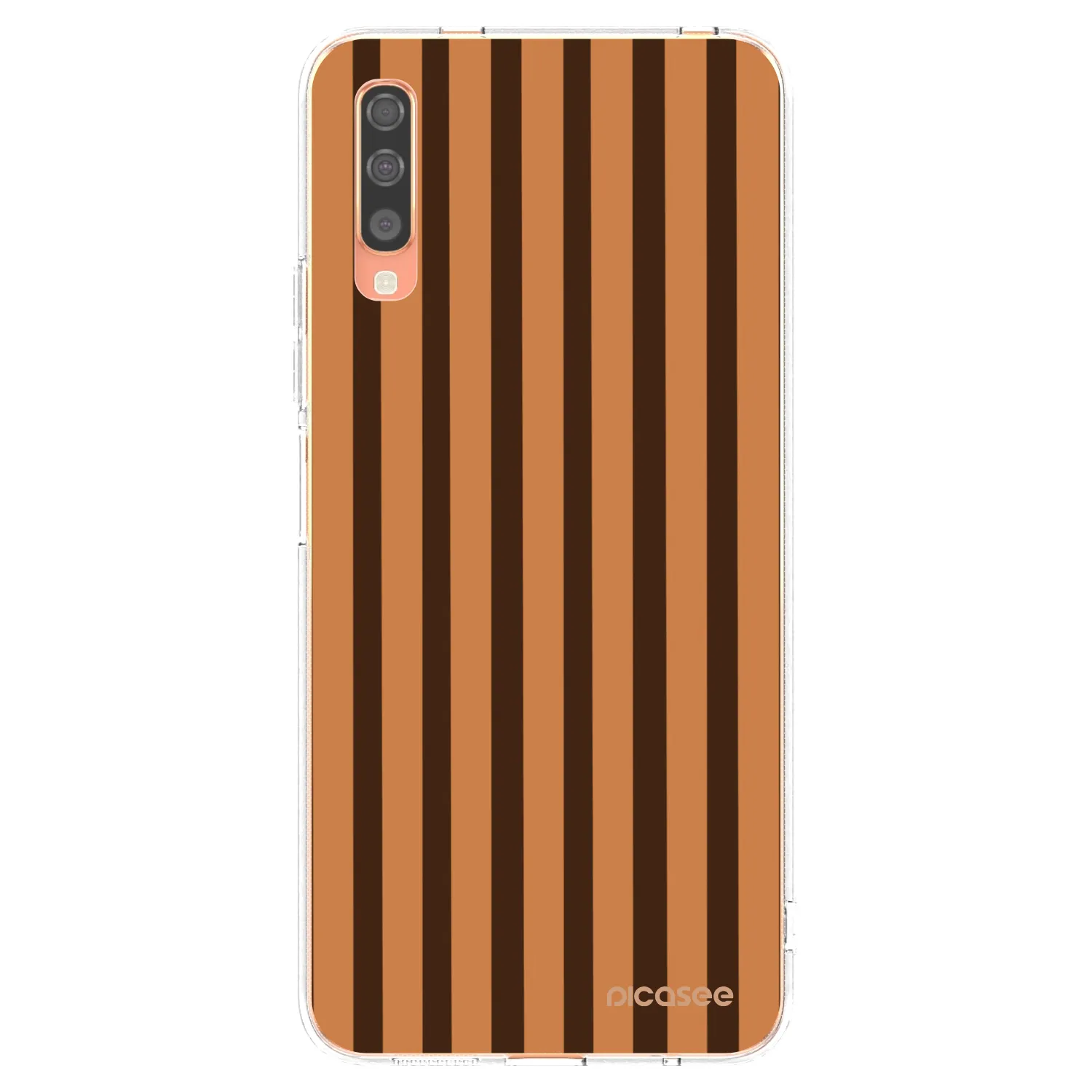 Picasee silikonový průhledný obal pro Samsung Galaxy A70 A705F - Caramel lines