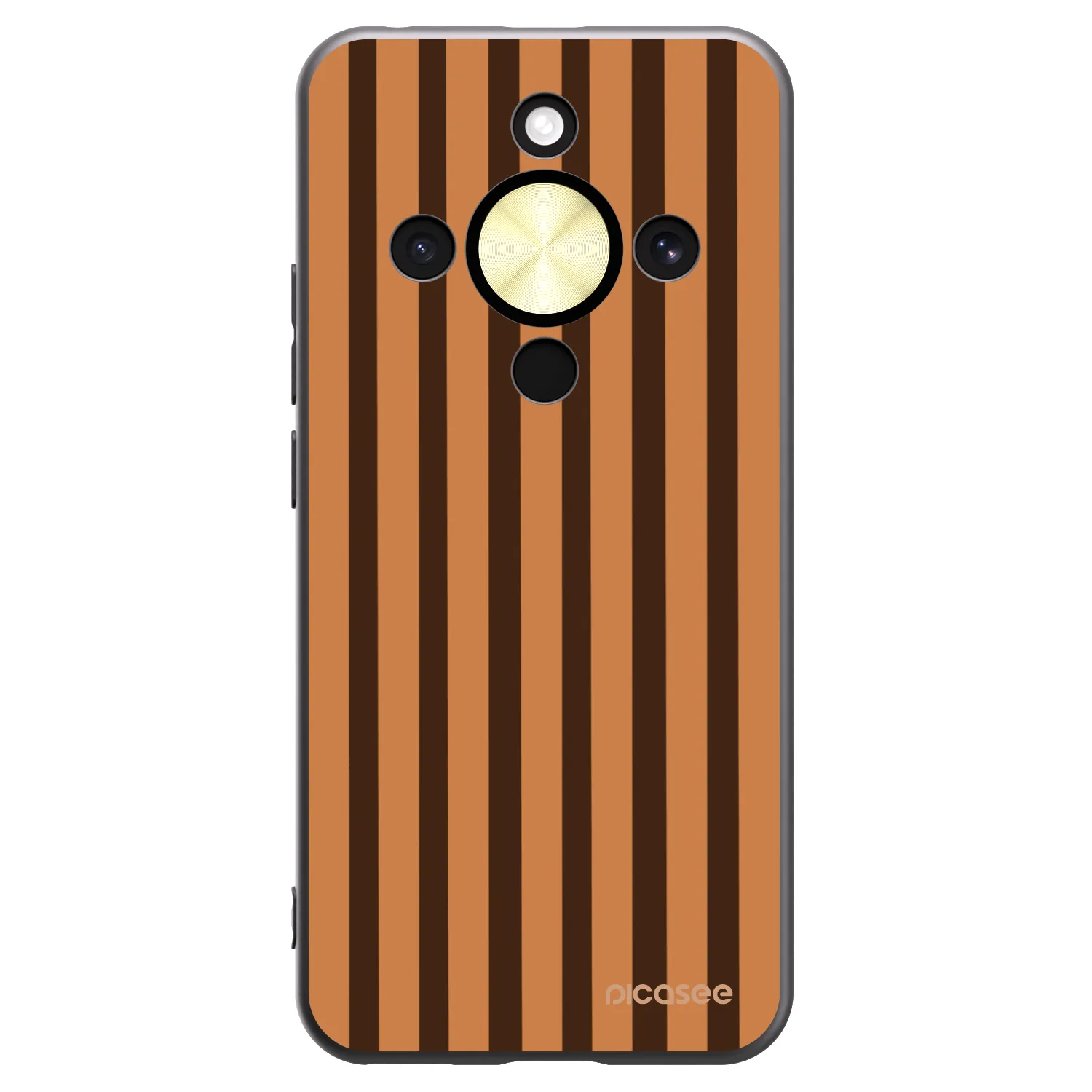 Picasee silikonový černý obal pro Honor Magic8 Lite 5G - Caramel lines