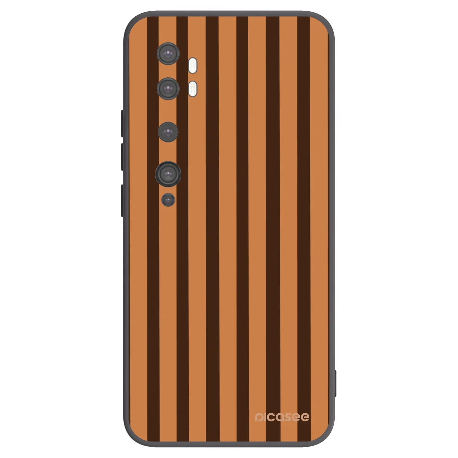 Picasee silikonový černý obal pro Xiaomi Mi Note 10 (Pro) - Caramel lines